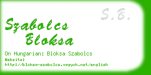 szabolcs bloksa business card